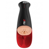 Телесный мастурбатор-вагина в черной колбе с вибрацией Fuck-O-Matic Pro XL - Pipedream - в Брянске купить с доставкой