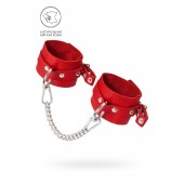 Красные мягкие кожаные оковы с люверсами - Pecado - купить с доставкой в Брянске