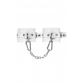 Белые мягкие кожаные наручники с люверсами - Pecado - купить с доставкой в Брянске