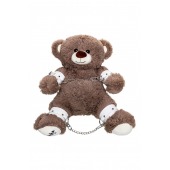 Бондажный набор: бурый мишка с белыми оковами и наручниками - Pecado - купить с доставкой в Брянске