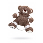 Бондажный набор: бурый мишка с белыми оковами и наручниками - Pecado - купить с доставкой в Брянске