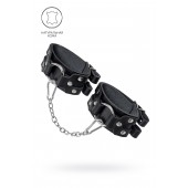 Черные кожаные оковы с двумя ремешками - Pecado - купить с доставкой в Брянске