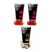 Набор из 3 съедобных лубрикантов JUJU (клубника, малина, кокос) - JuJu - купить с доставкой в Брянске