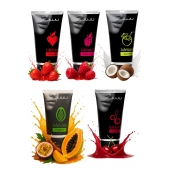 Набор из 5 съедобных лубрикантов JUJU (клубника, малина, тропические фрукты, вишня, кокос) - JuJu - купить с доставкой в Брянске Набор из 5 съедобных лубрикантов JUJU (клубника, малина, тропические фрукты, вишня, кокос) - JuJu - купить с доставкой в Брянске