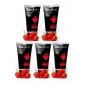 Набор из 5 съедобных лубрикантов JUJU со вкусом клубники - JuJu - купить с доставкой в Брянске Набор из 5 съедобных лубрикантов JUJU со вкусом клубники - JuJu - купить с доставкой в Брянске