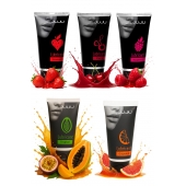 Набор из 5 съедобных лубрикантов JUJU (клубника, малина, тропические фрукты, вишня, грейпфрут) - JuJu - купить с доставкой в Брянске