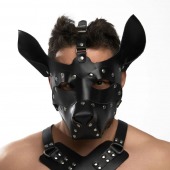 Черная кожаная маска «Собака» - Crazy Handmade - купить с доставкой в Брянске
