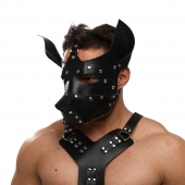 Черная кожаная маска «Собака» - Crazy Handmade - купить с доставкой в Брянске