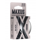 Черные утолщенные презервативы MAXUS Extra Strong с железным кейсом - 3 шт. - Maxus - купить с доставкой в Брянске