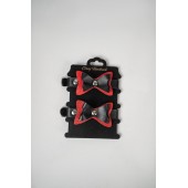 Черно-красные кожаные наручники с бантиками - Crazy Handmade - купить с доставкой в Брянске