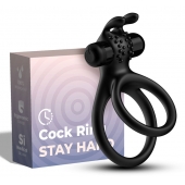 Черное эрекционное виброкольцо с подхватом мошонки Stay Hard - Boys of Toys - в Брянске купить с доставкой