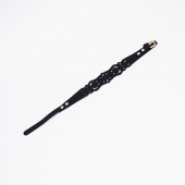 Черный ажурный чокер с золотистой фурнитурой - Crazy Handmade - купить с доставкой в Брянске