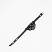 Черный чокер с клепками и золотистой фурнитурой - Crazy Handmade - купить с доставкой в Брянске