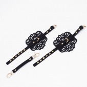 Черный фигурные оковы с золотистой фурнитурой - Crazy Handmade - купить с доставкой в Брянске