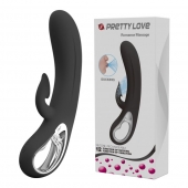 Черный вибратор-кролик Romance Massage - 24 см. - Baile купить в Брянске с доставкой в Orgasmix.ru Черный вибратор-кролик Romance Massage - 24 см. - Baile