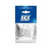 Прозрачное эластичное эрекционное кольцо с 6 шариками - Sex Expert - в Брянске купить с доставкой