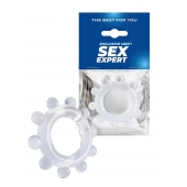 Прозрачное эрекционное кольцо со стимулирующими шариками - Sex Expert - в Брянске купить с доставкой