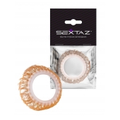 Эрекционное кольцо с бежевыми «ресничками» - Sextaz - в Брянске купить с доставкой