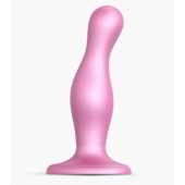 Розовая насадка Strap-On-Me Dildo Plug Curvy size M - Strap-on-me - купить с доставкой в Брянске