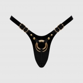 Черный пояс для фиксации насадок Strap-On-Me Leatherette Harness Fabulous - Strap-on-me - купить с доставкой в Брянске