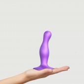 Фиолетовая насадка Strap-On-Me Dildo Plug Curvy size S - Strap-on-me - купить с доставкой в Брянске