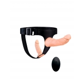 Женский страпон с 2 насадками, вибрацией и пультом ДУ - Erowoman-Eroman - купить с доставкой в Брянске