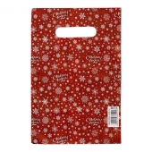 Красный подарочный новогодний пакет с вырубной ручкой (20х30 см) - Сима-Ленд - купить с доставкой в Брянске