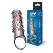 Дымчатая насадка на пенис с шипами и выпуклостями - 12 см. - Sex Expert - в Брянске купить с доставкой
