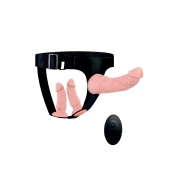 Женский страпон с 3 насадками и вибрацией - Erowoman-Eroman - купить с доставкой в Брянске