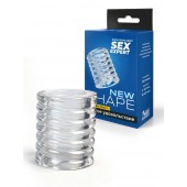 Прозрачная сквозная насадка на пенис с ребрышками - Sex Expert - в Брянске купить с доставкой