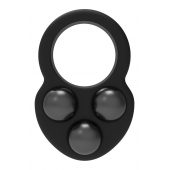 Черное эрекционное кольцо с утяжелителями - Dream Toys - в Брянске купить с доставкой