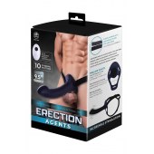 Черный полый страпон с вибрацией Erection Agents - 24,1 см. - NMC - купить с доставкой в Брянске