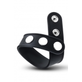 Черное эрекционное кольцо на кнопках - Blush Novelties - в Брянске купить с доставкой