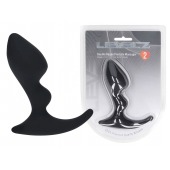 Черная анальная пробка для массажа простаты Double Ripple Silicone Prostate Massager - Shots Media BV - в Брянске купить с доставкой