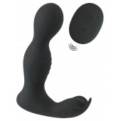 Черная анальная пробка с вибрацией, вращением и пультом ДУ RC Butt Plug with 2 Functions - Orion - в Брянске купить с доставкой