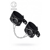 Черные оковы из толстой кожи с люверсами - Pecado - купить с доставкой в Брянске