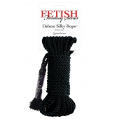 Черная веревка для фиксации Deluxe Silky Rope - 9,75 м. - Pipedream - купить с доставкой в Брянске Черная веревка для фиксации Deluxe Silky Rope - 9,75 м. - Pipedream - купить с доставкой в Брянске