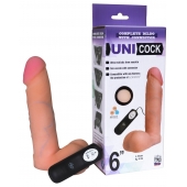 Фаллическая насадка Харнесс UNICOCK 6  с вибрацией - 18 см. - LOVETOY (А-Полимер) - купить с доставкой в Брянске