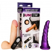Вибрострапон с двумя насадками UniStrap - 18 и 18 см. - LOVETOY (А-Полимер) - купить с доставкой в Брянске