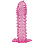 Гелевая розовая насадка с шипами - 12 см. - Toyfa Basic - в Брянске купить с доставкой Гелевая розовая насадка с шипами - 12 см. - Toyfa Basic - в Брянске купить с доставкой