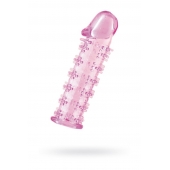 Гелевая розовая насадка на фаллос с шипами - 12 см. - Toyfa Basic - в Брянске купить с доставкой