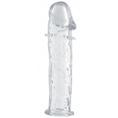 Гладкая прозрачная насадка с усиками под головкой - 12,5 см. - Toyfa Basic - в Брянске купить с доставкой