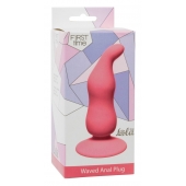 Розовая анальная пробка Waved Anal Plug Pink - 11 см. - Lola Games