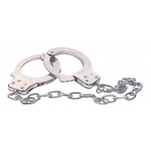 Наручники из металла с длинной цепочкой CHROME HANDCUFFS METAL HANDCUFFS W. KEY - NMC - купить с доставкой в Брянске