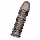 Дымчатая закрытая насадка ToyFa XLover с чешуйками и пупырышками - 13,5 см. - ToyFa - в Брянске купить с доставкой