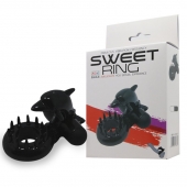 Чёрное эрекционное виброкольцо Sweet Ring с дельфинчиком - Baile - в Брянске купить с доставкой