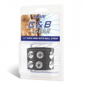Ремень на член и мошонку 1.5  Cock Ring With Ball Strap - BlueLine - купить с доставкой в Брянске