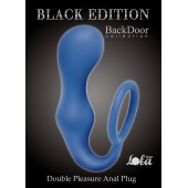 Синее эрекционное кольцо с анальной пробкой Double Pleasure Anal Plug - Lola Games - в Брянске купить с доставкой