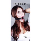 Чёрный кожаный чокер-кляп Tyra Black - Rebelts - купить с доставкой в Брянске