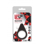 Чёрное эрекционное кольцо LIT-UP SILICONE STIMU RING 1 BLACK - Dream Toys - в Брянске купить с доставкой